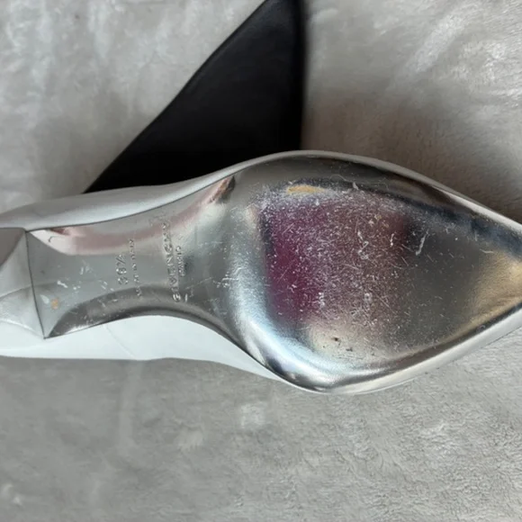 Super Soft Black & White Nappa Leather Fold Over Ankle Boots 39.5/9 -NWD - Picture 13 of 16